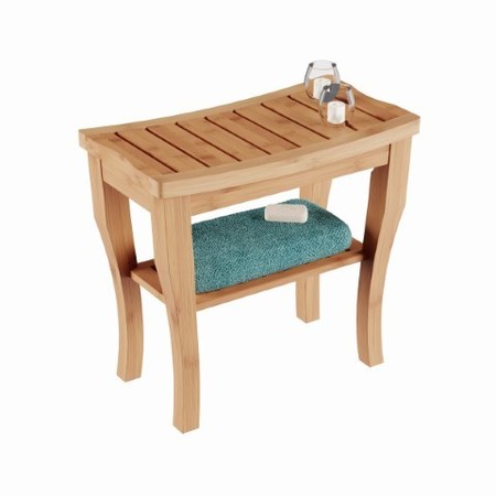 Hastings Home Hastings Home Bamboo Shower Seat, Bench and Shelf 432322OJG